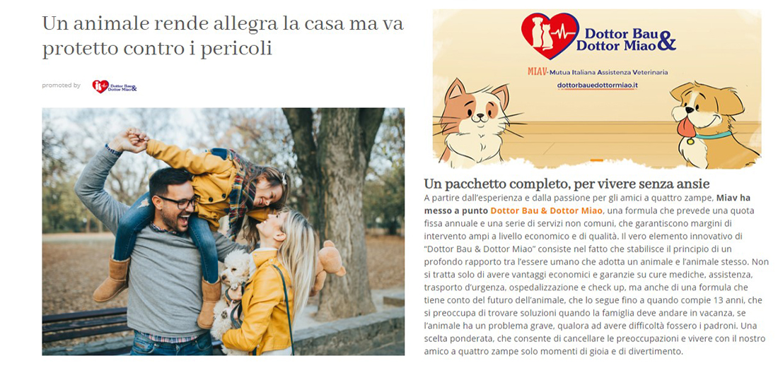 Un animale rende allegra la casa ma va protetto contro i pericoli